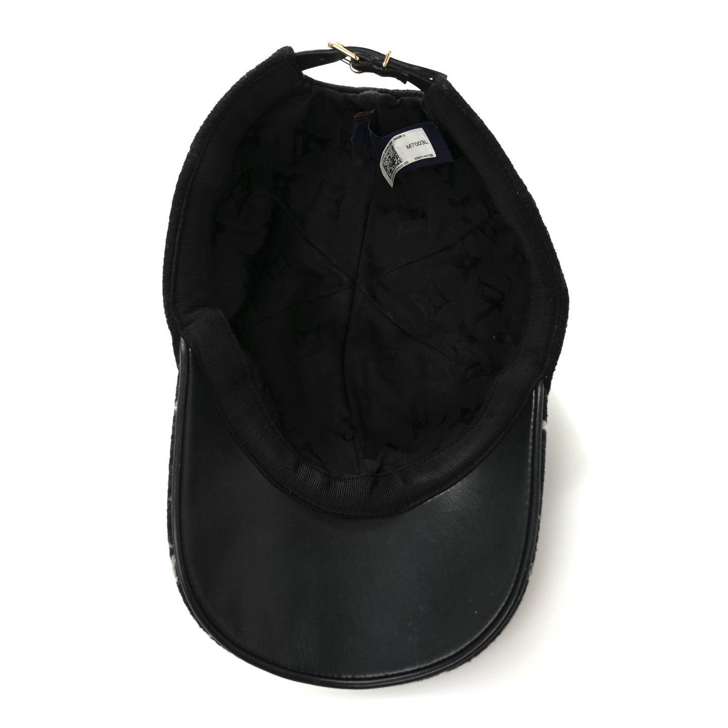 Wool Silk Monogram Endless Cap L Black