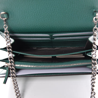Gucci Calfskin Mini Dionysus Chain Wallet Emerald 7 of 12