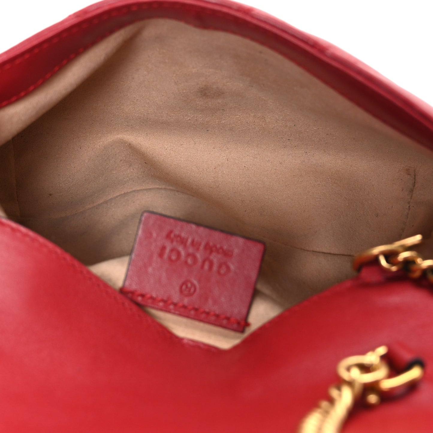 Calfskin Matelasse Super Mini GG Marmont Shoulder Bag Hibiscus Red