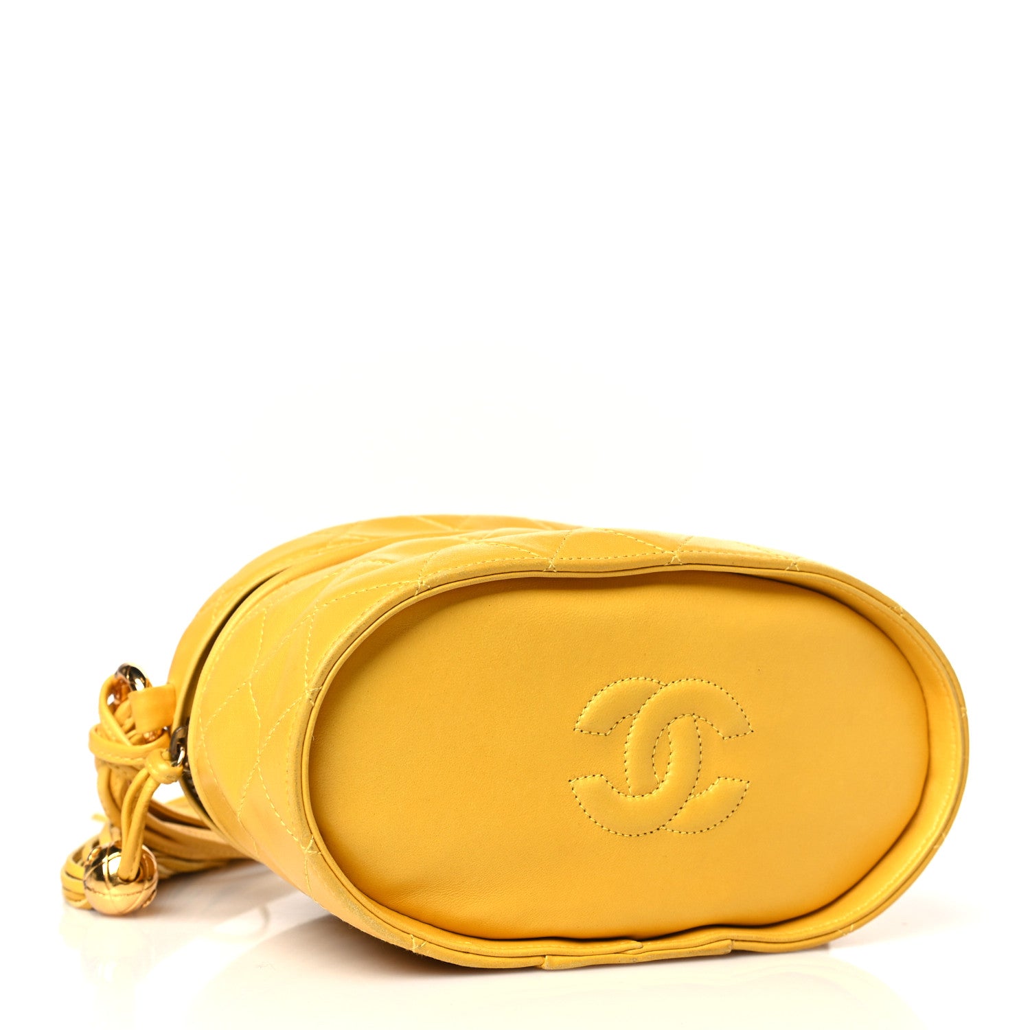 Chanel Lambskin Quilted Tassel Shoulder Bag Yellow 4 of 12
