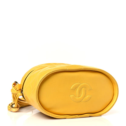 Chanel Lambskin Quilted Tassel Shoulder Bag Yellow 4 of 12