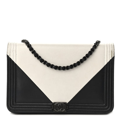 Chanel Lambskin Boy Wallet on Chain WOC So Black 1 of 17