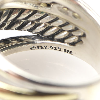 David Yurman Sterling Silver 14K Yellow Gold Wide Crossover Ring 51 5.75 4 of 4
