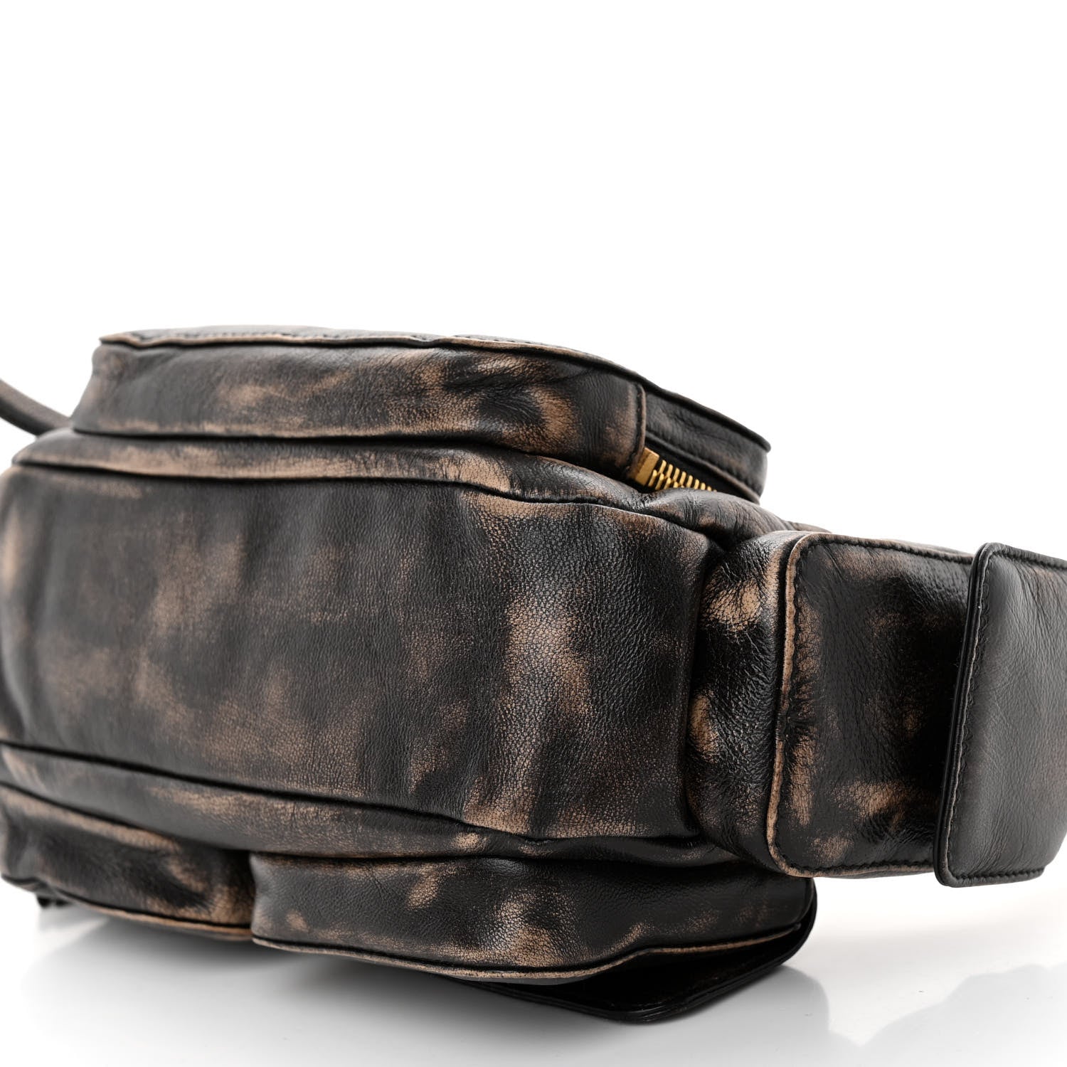 Miu Miu Distressed Nappa Pocket Bag Sand Coffee 10 of 10