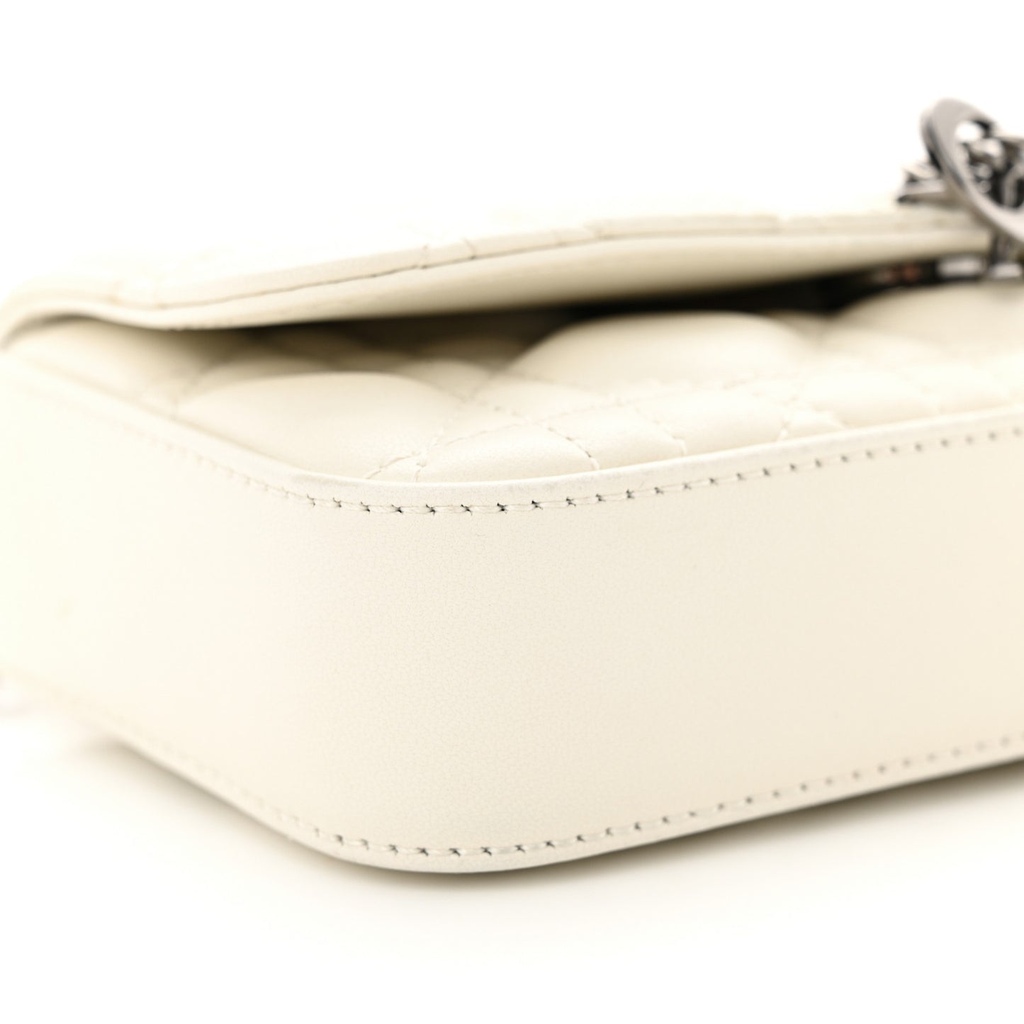 CHRISTIAN DIOR Calfskin Cannage Lady Dior Phone Pouch Latte