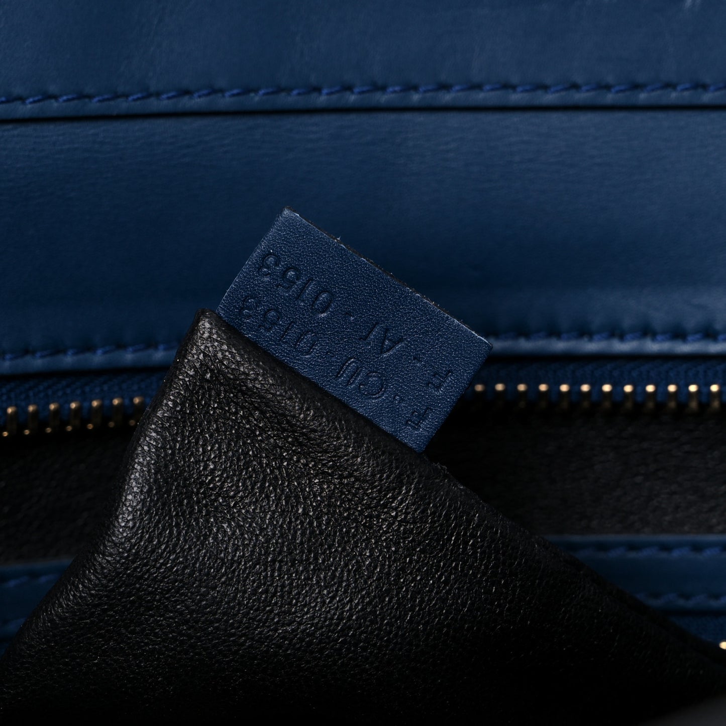 Smooth Calfskin Mini Bi-Color Luggage Ocean Blue