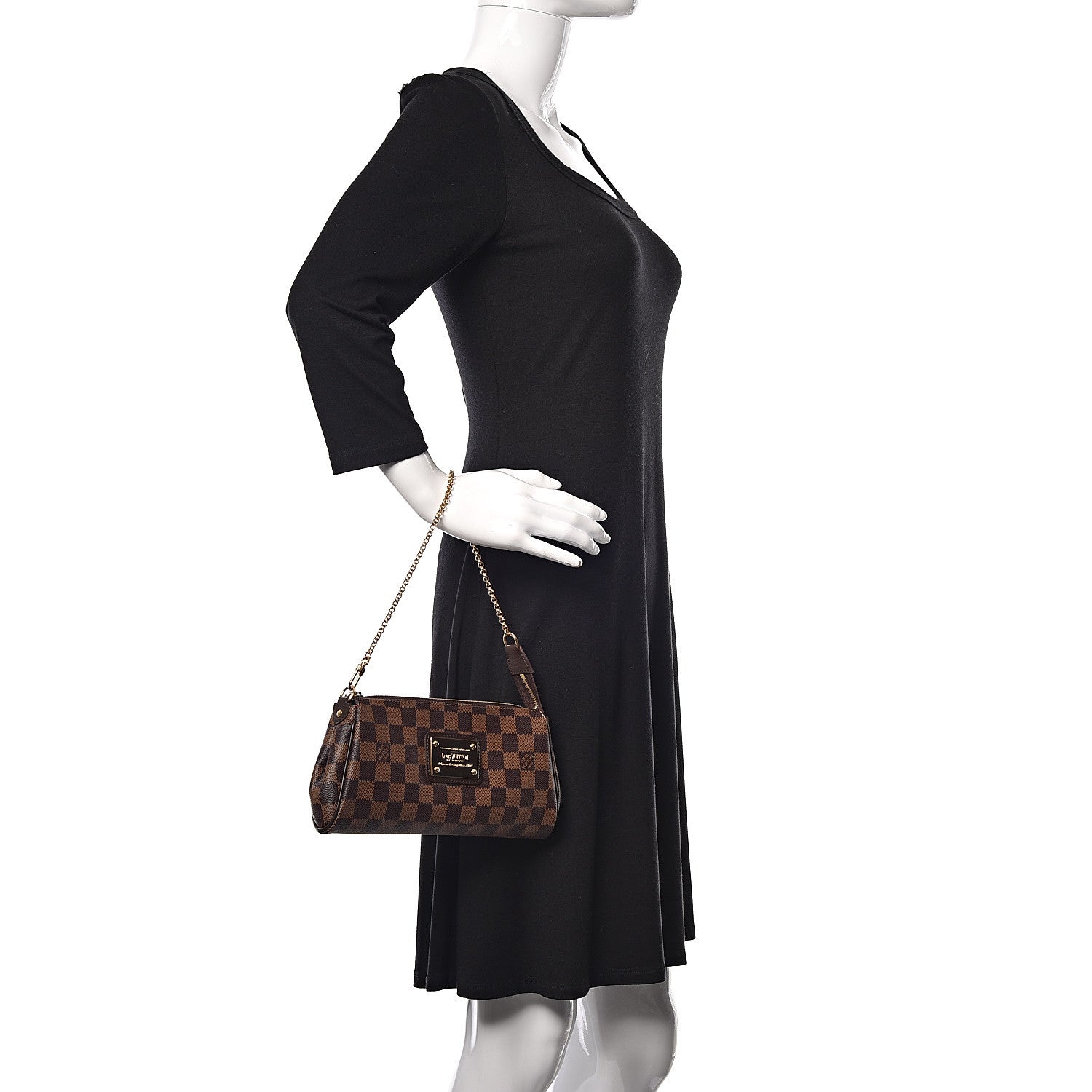 Louis Vuitton Damier Ebene Eva Clutch 2 of 10