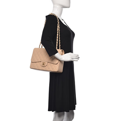 Chanel Caviar Quilted Jumbo Single Flap Beige Clair 2 of 11