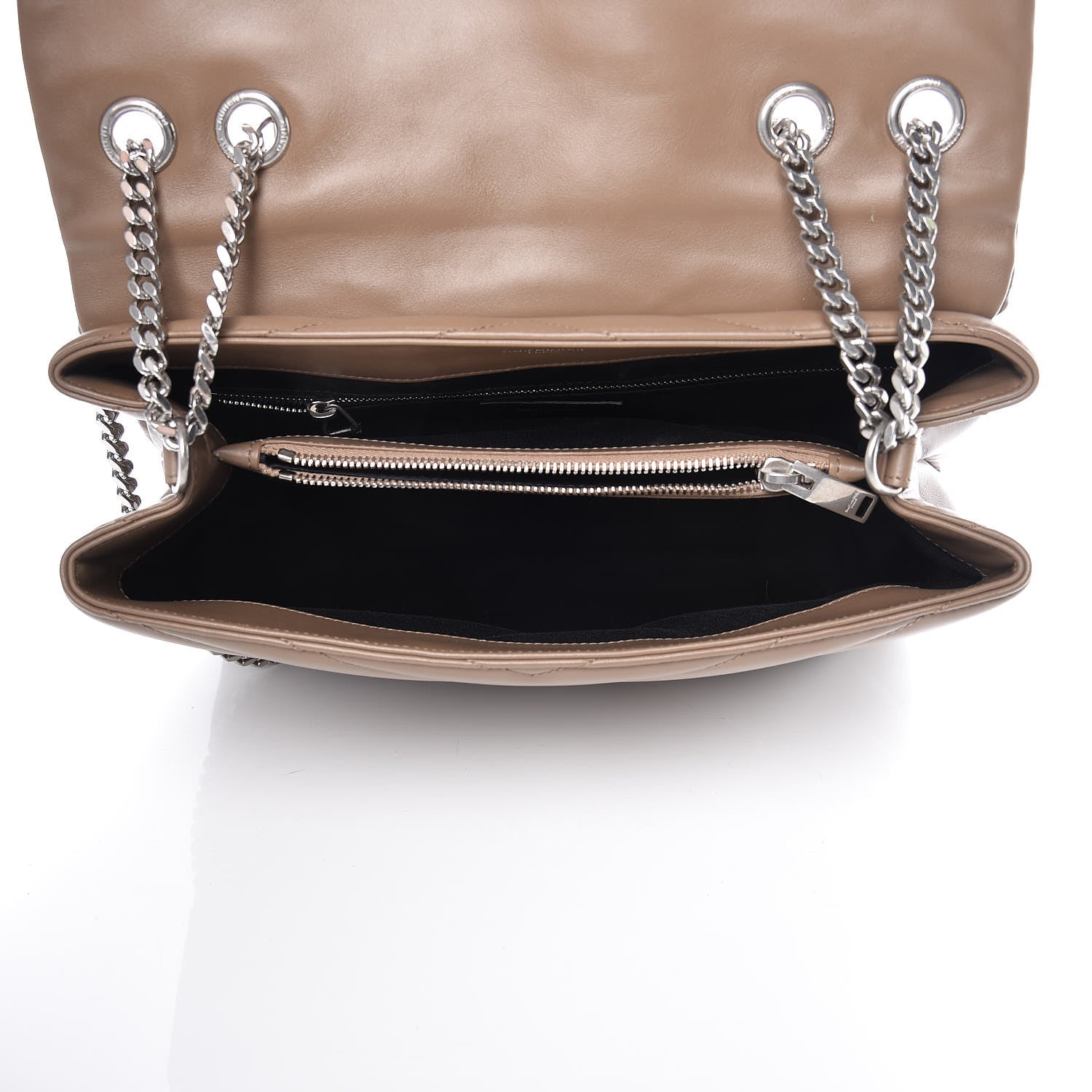 Saint Laurent Calfskin Y Quilted Monogram Medium Loulou Chain Satchel Desert Storm 5 of 10