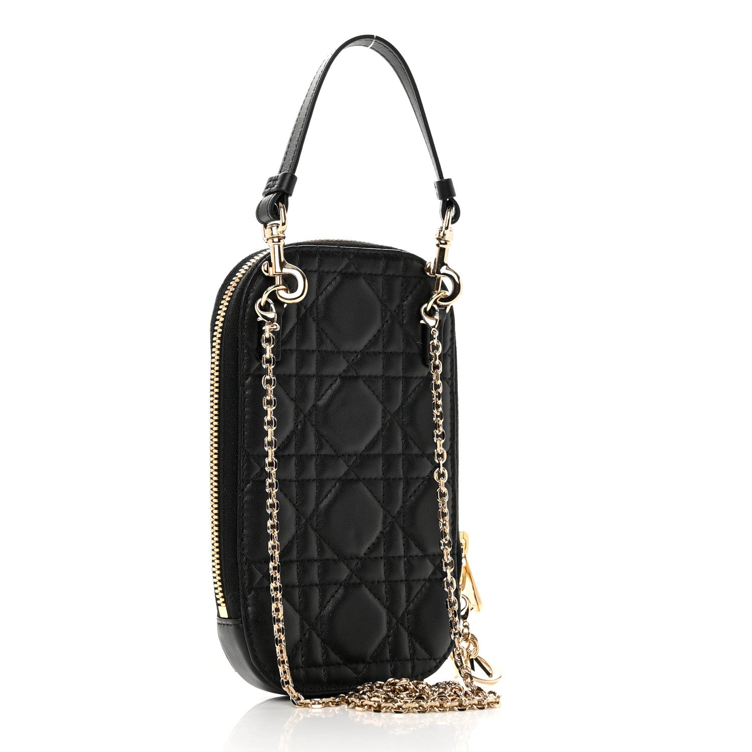 Christian Dior Lambskin Cannage Lady Dior Phone Holder Black 3 of 7