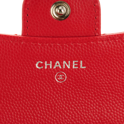 Chanel Caviar Chevron Quilted Compact Flap Wallet Dark Red 6 of 7