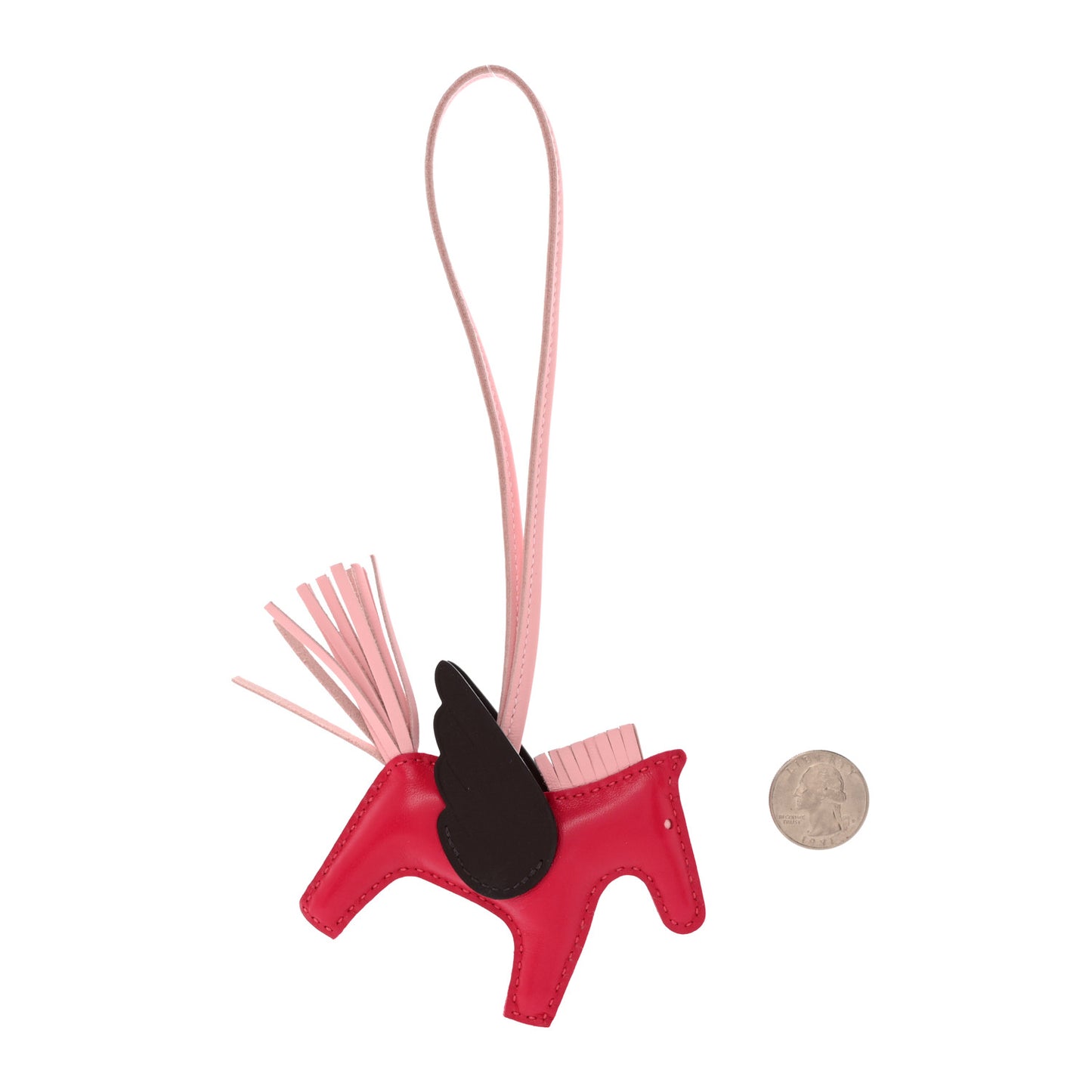 Milo Lambskin Grigri Rodeo Pegase Horse Bag Charm PM Framboise Rose Sakura Rouge Sellier