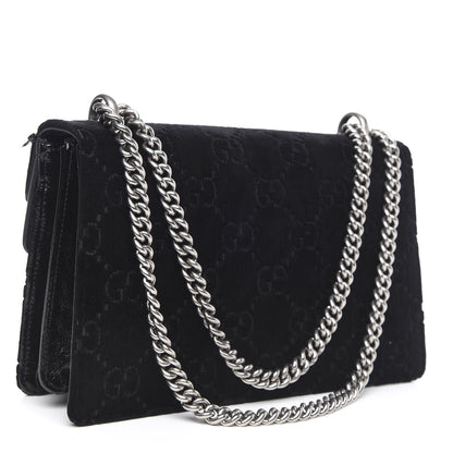 Gucci Velvet GG Monogram Small Dionysus Shoulder Bag Blue Black 3 of 12