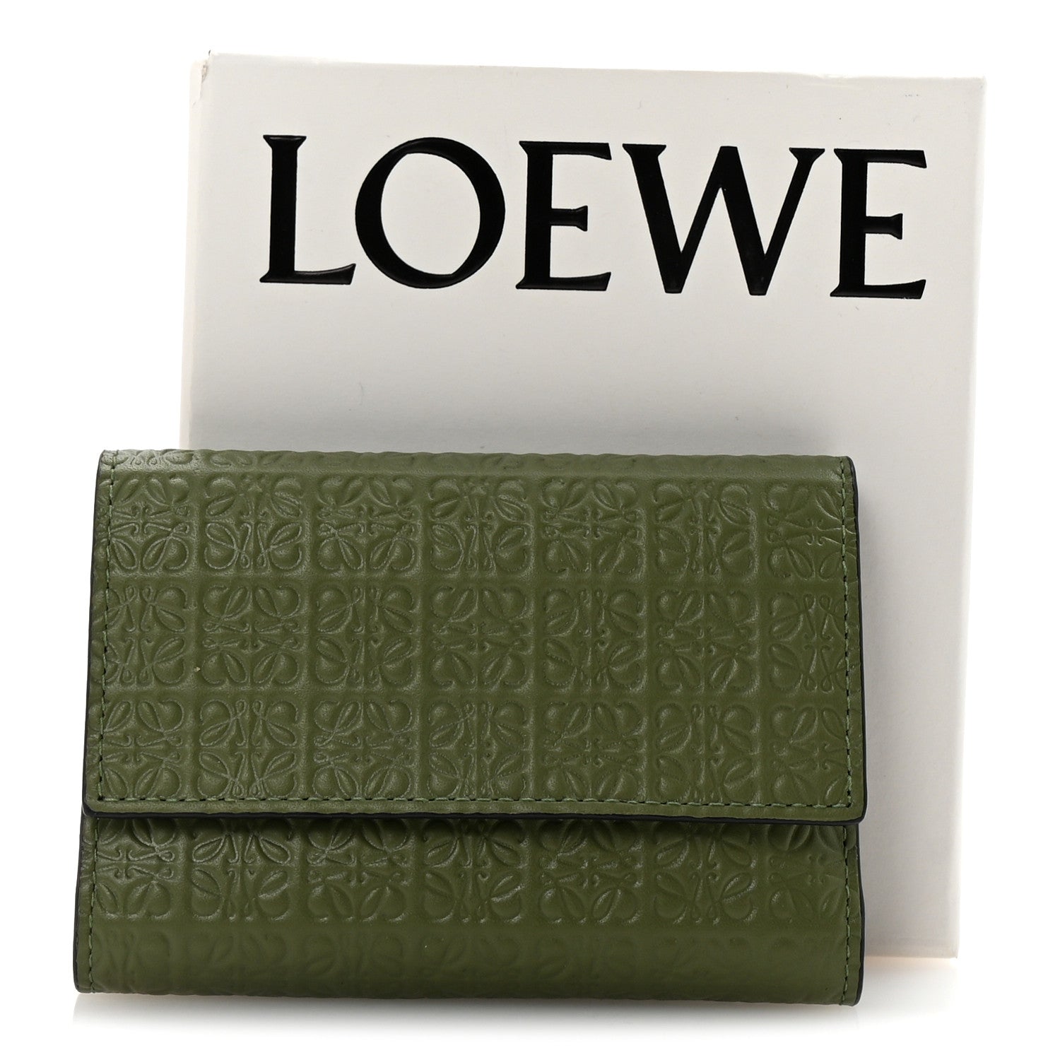 Loewe Calfskin Embossed Small Wallet Avocado 8 of 8