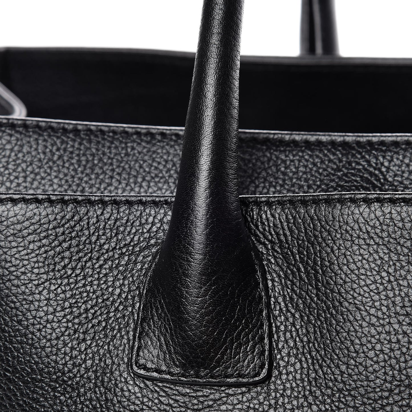 Calfskin Cerf Executive Shopper Tote Black