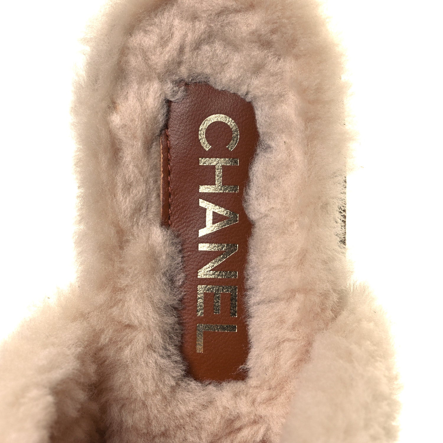 Chanel Suede Calfskin Shearling Turn Lock Clogs 40 Brown 7 of 9