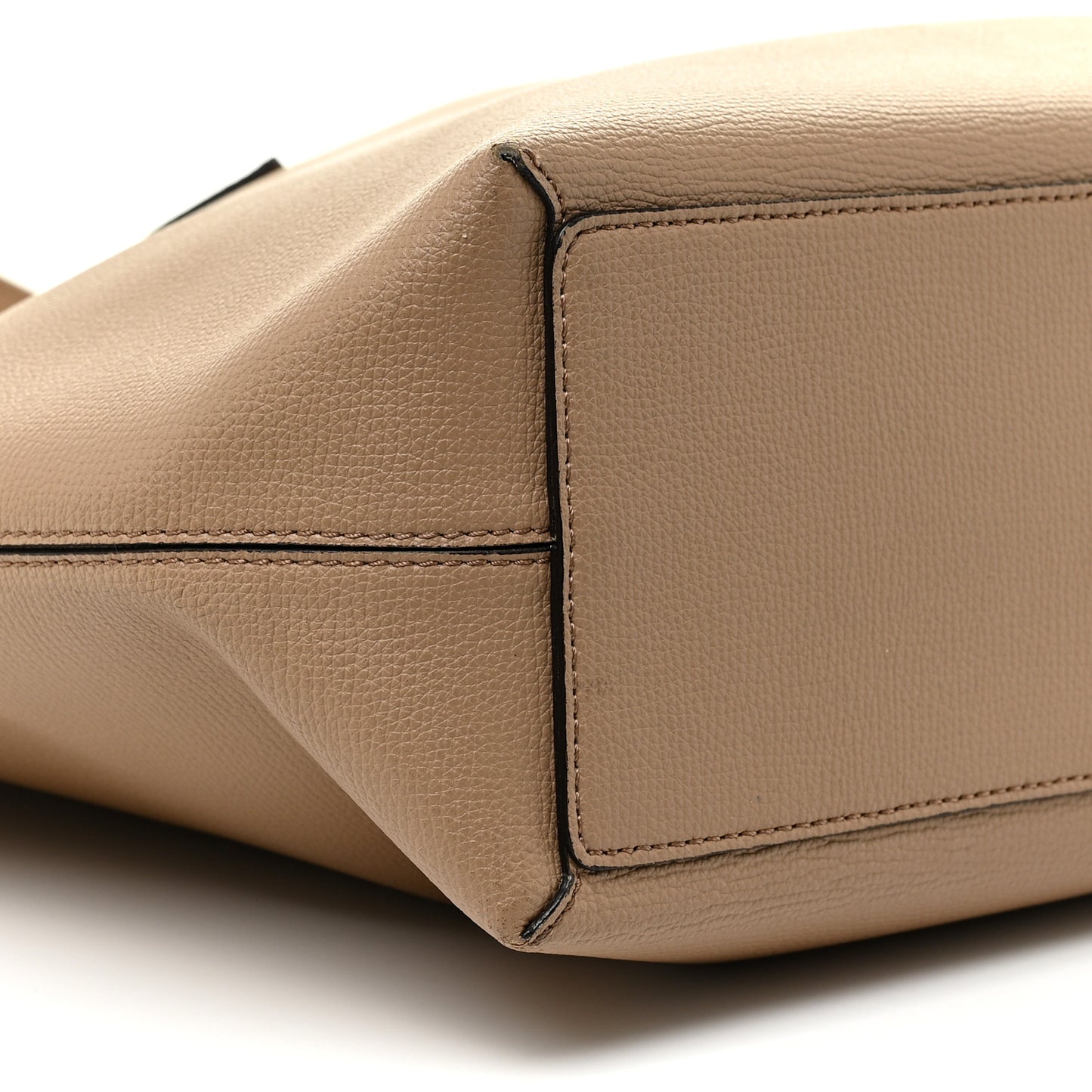Grainy Calfskin Haymarket Check Medium Reversible Tote Camel