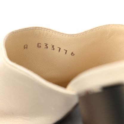 Chanel Lambskin Grosgrain Cap Toe CC Mules 39.5 White Black 9 of 13