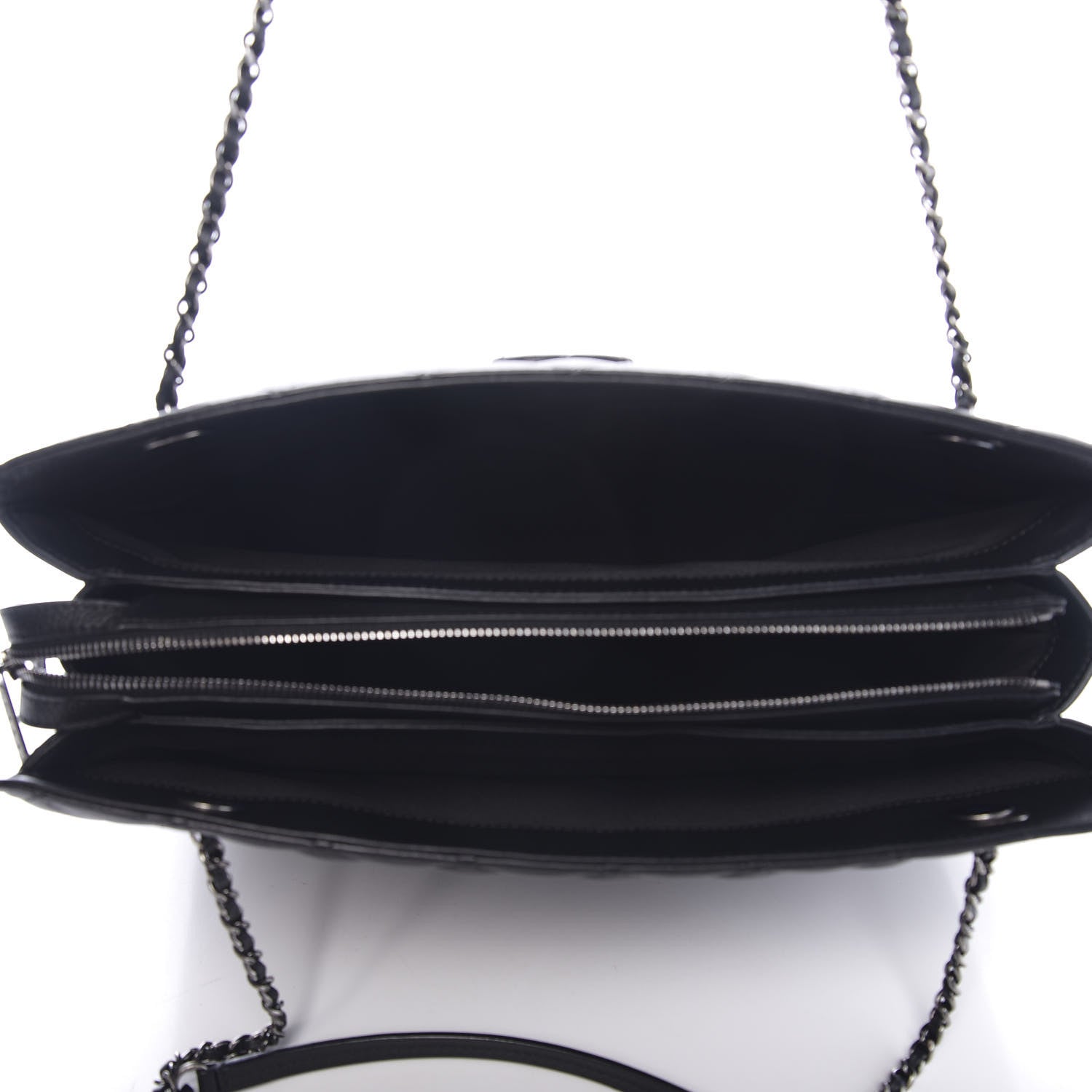 Chanel Calfskin Quilted Frame In Chain Tote Black 5 of 11