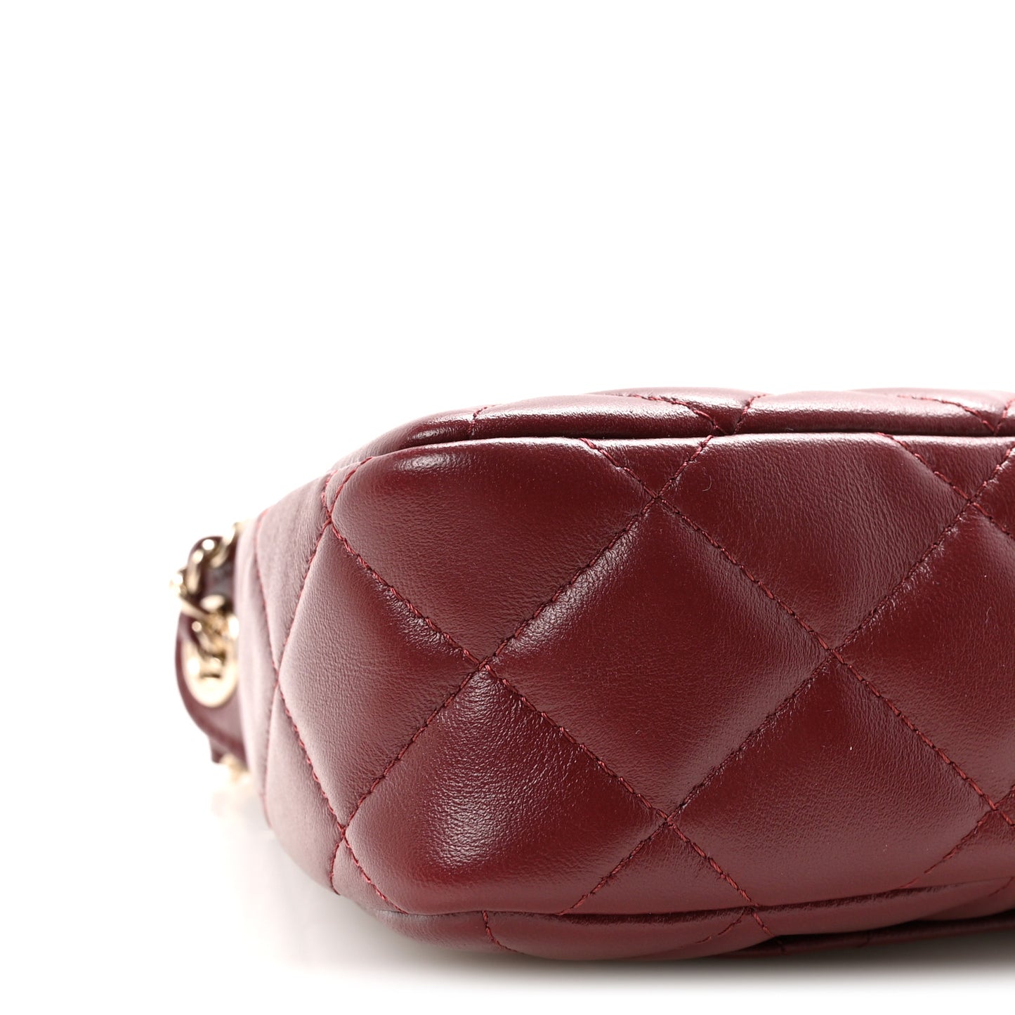 Lambskin Quilted Clutch With Chain Burgundy