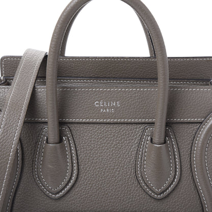 Celine Drummed Calfskin Nano Luggage Souris 11 of 13