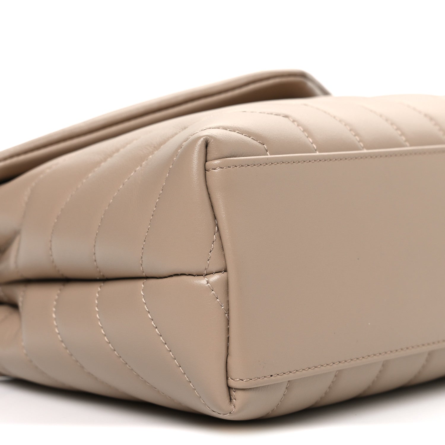 Saint Laurent Calfskin Y Quilted Monogram Small Loulou Chain Satchel Dark Beige 9 of 10