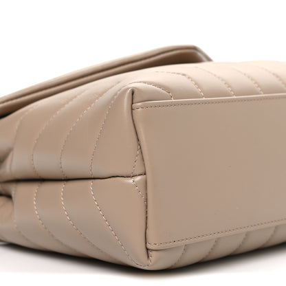 Saint Laurent Calfskin Y Quilted Monogram Small Loulou Chain Satchel Dark Beige 9 of 10