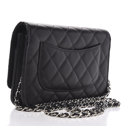 Chanel Lambskin Quilted Wallet On Chain WOC Black 3 of 11