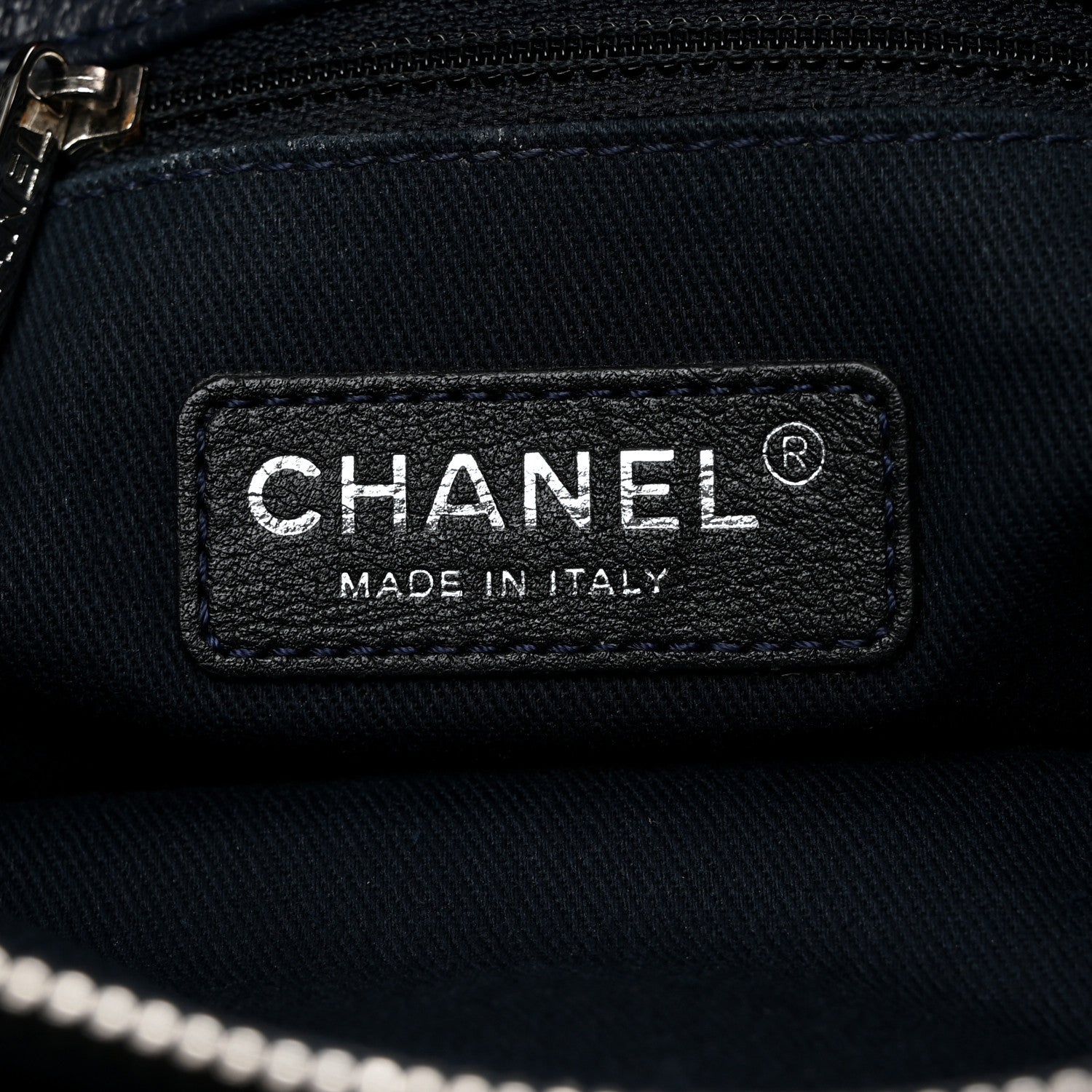 Chanel Caviar Quilted Timeless CC Soft Tote Navy Blue 6 of 10