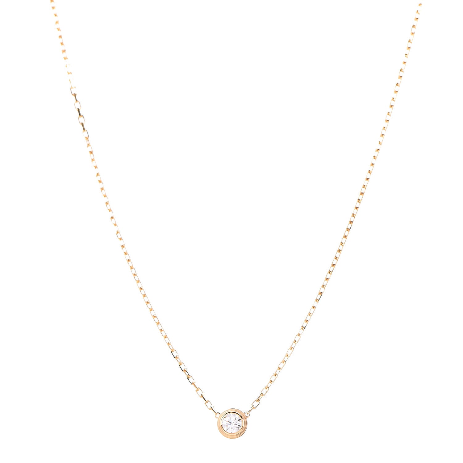 Cartier 18K Yellow Gold Diamond LM D'Amour Pendant Necklace 1 of 7