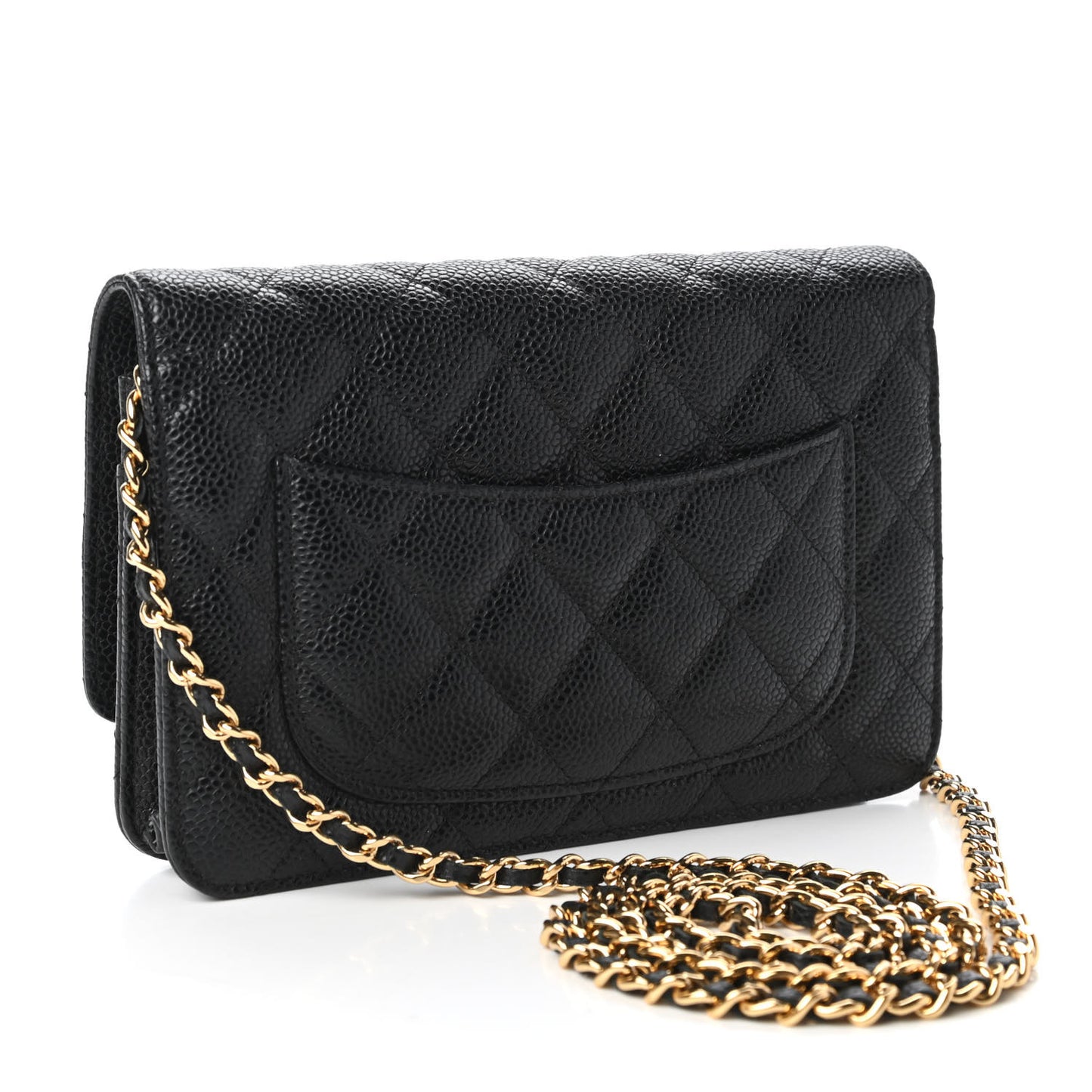 Caviar Quilted Wallet On Chain WOC Black