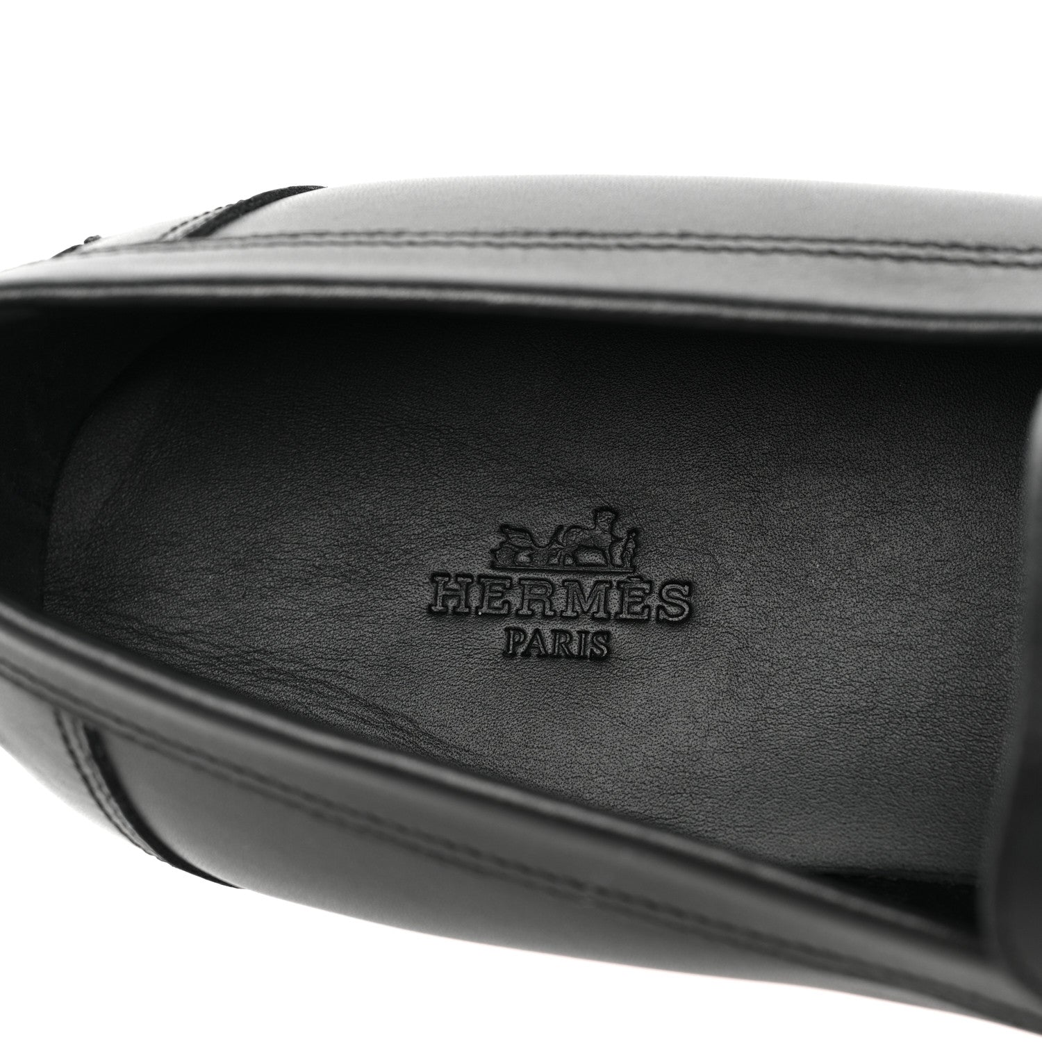 Hermes Calfskin Mens Destin Loafer 43 Black 7 of 10