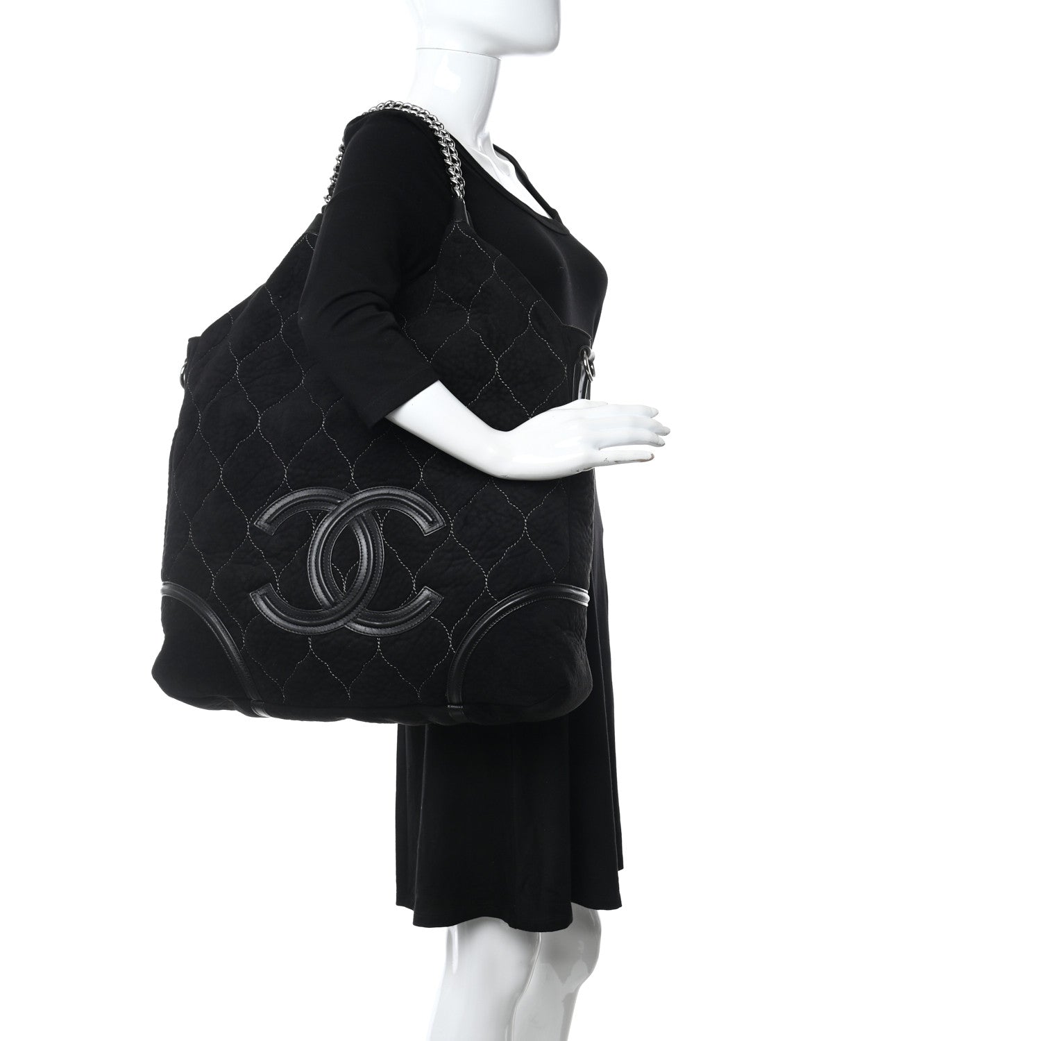 Chanel Microsuede Quilted Rodeo Drive Hobo Black 2 of 11