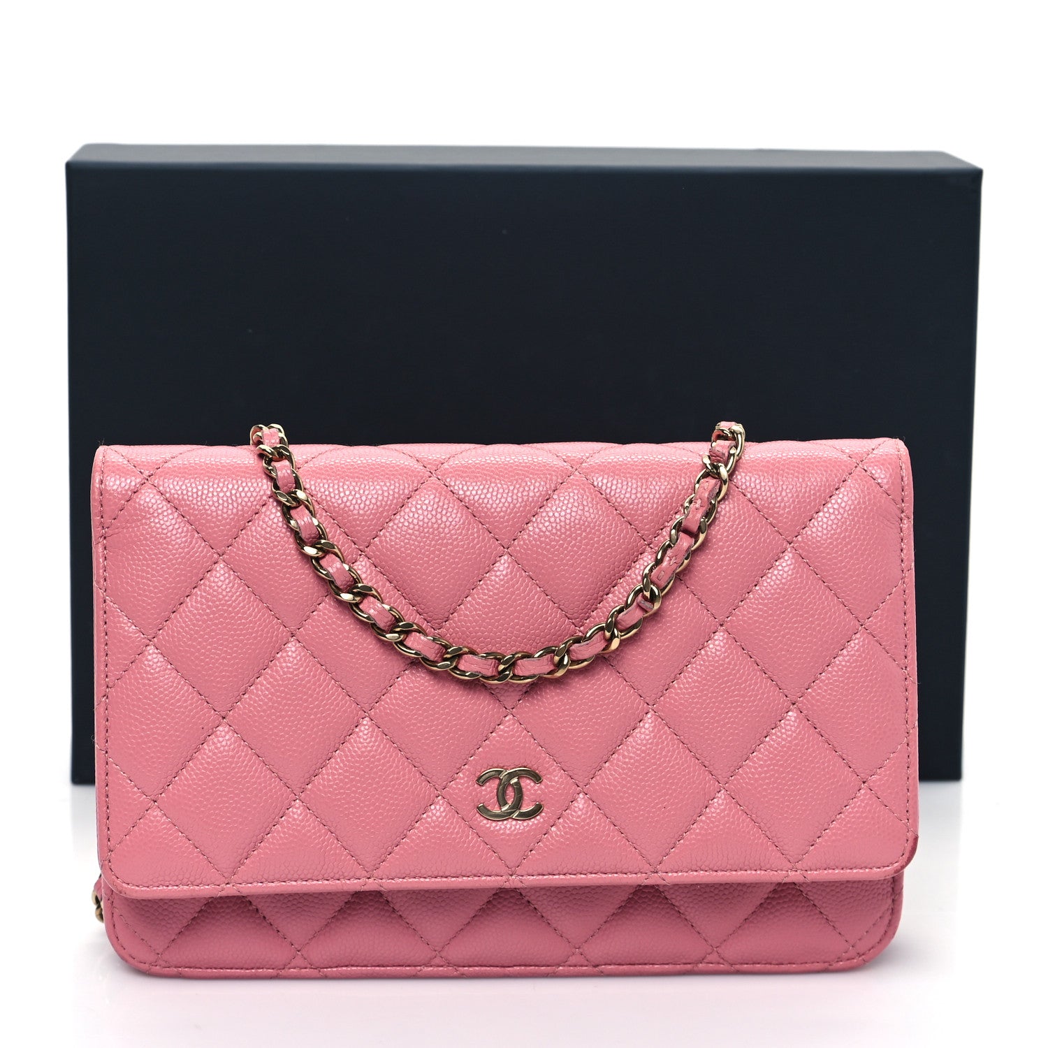 Chanel Caviar Quilted Wallet On Chain WOC Dark Pink 12 of 12