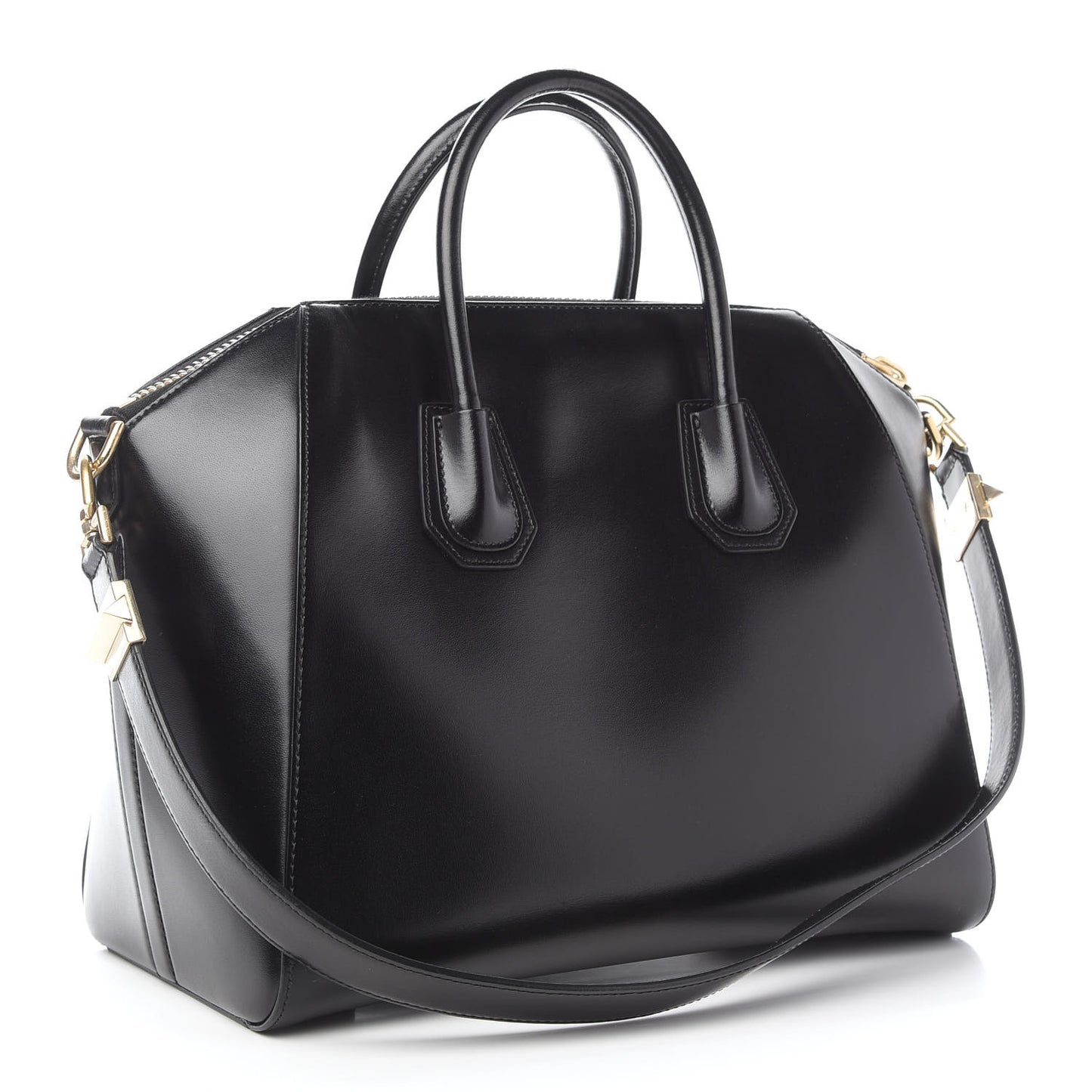 Shiny Lord Calfskin Medium Antigona Black