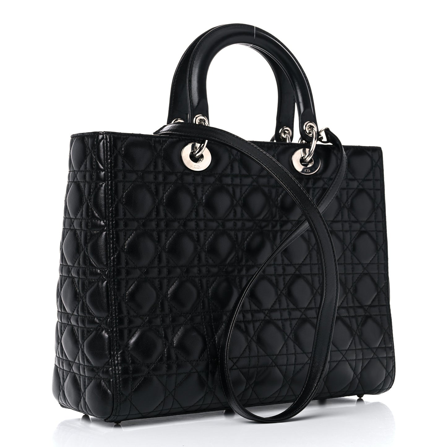 Lambskin Cannage Large Lady Dior Black