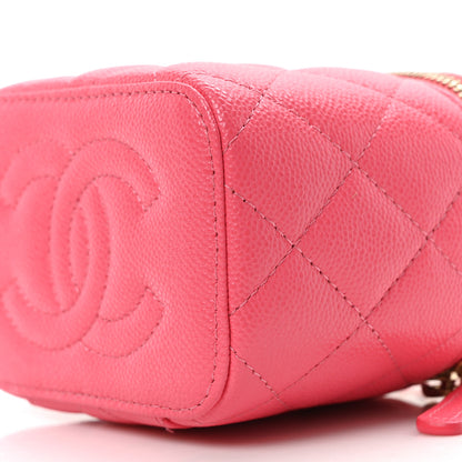 Chanel Caviar Quilted Mini Vanity Case With Chain Pink 10 of 10