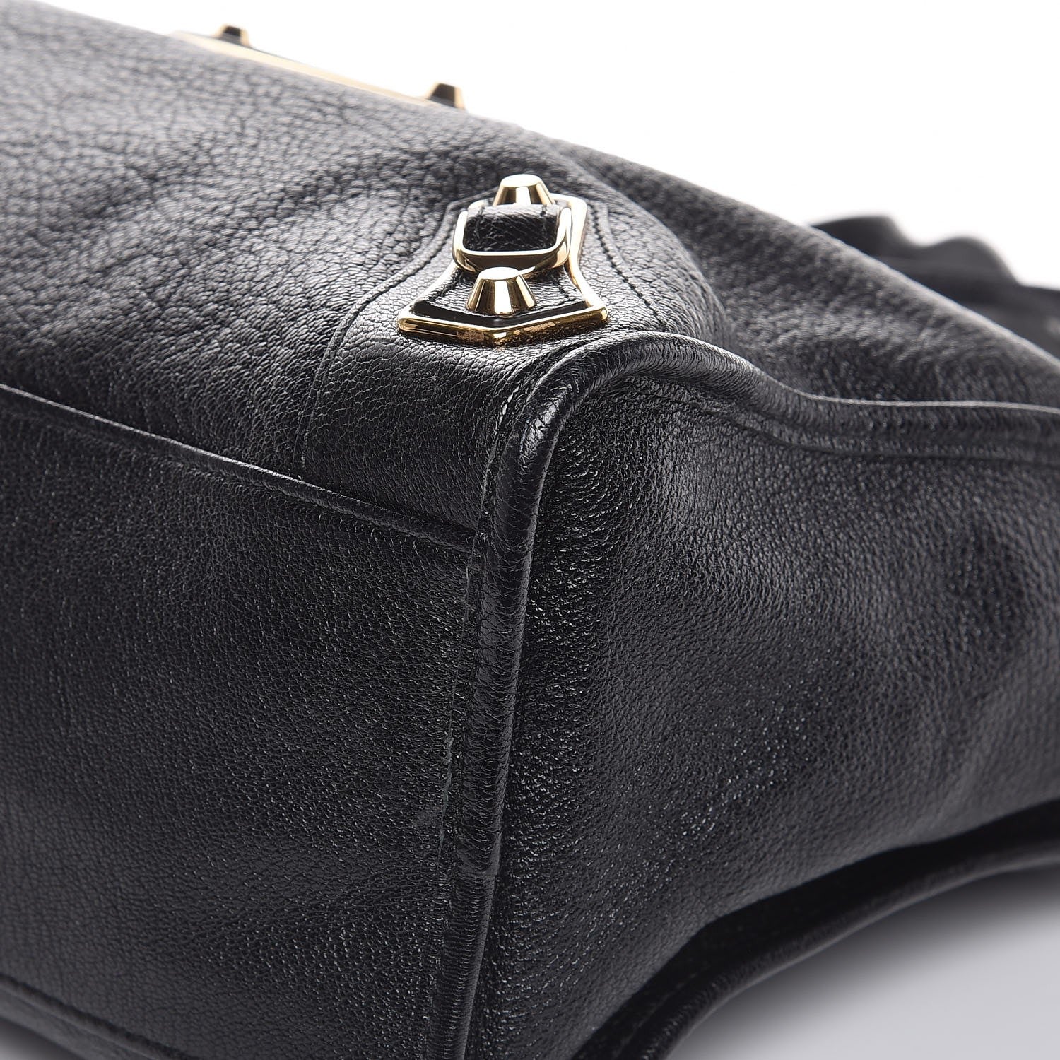 Balenciaga Chevre Gold Metallic Edge Hardware City Black 10 of 10