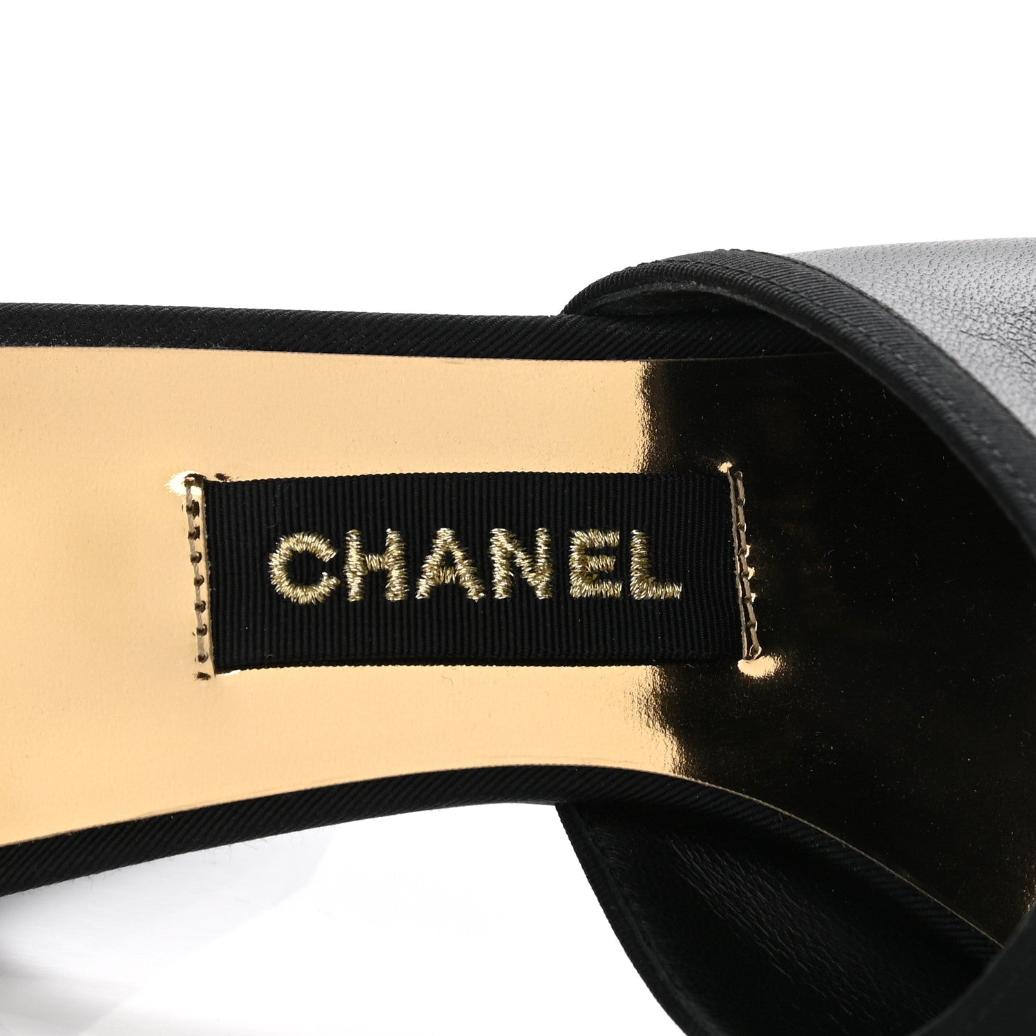 Chanel Lambskin Grosgrain CC Mules 36 Black 6 of 9