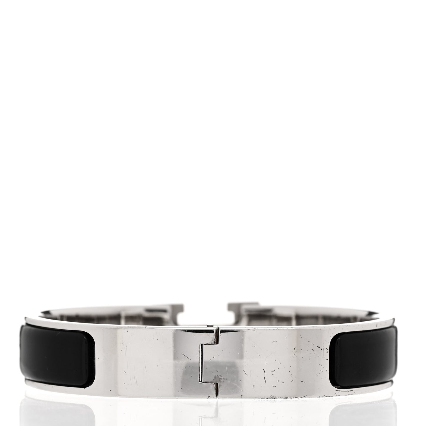 Enamel Narrow Clic Clac H Bracelet GM Black