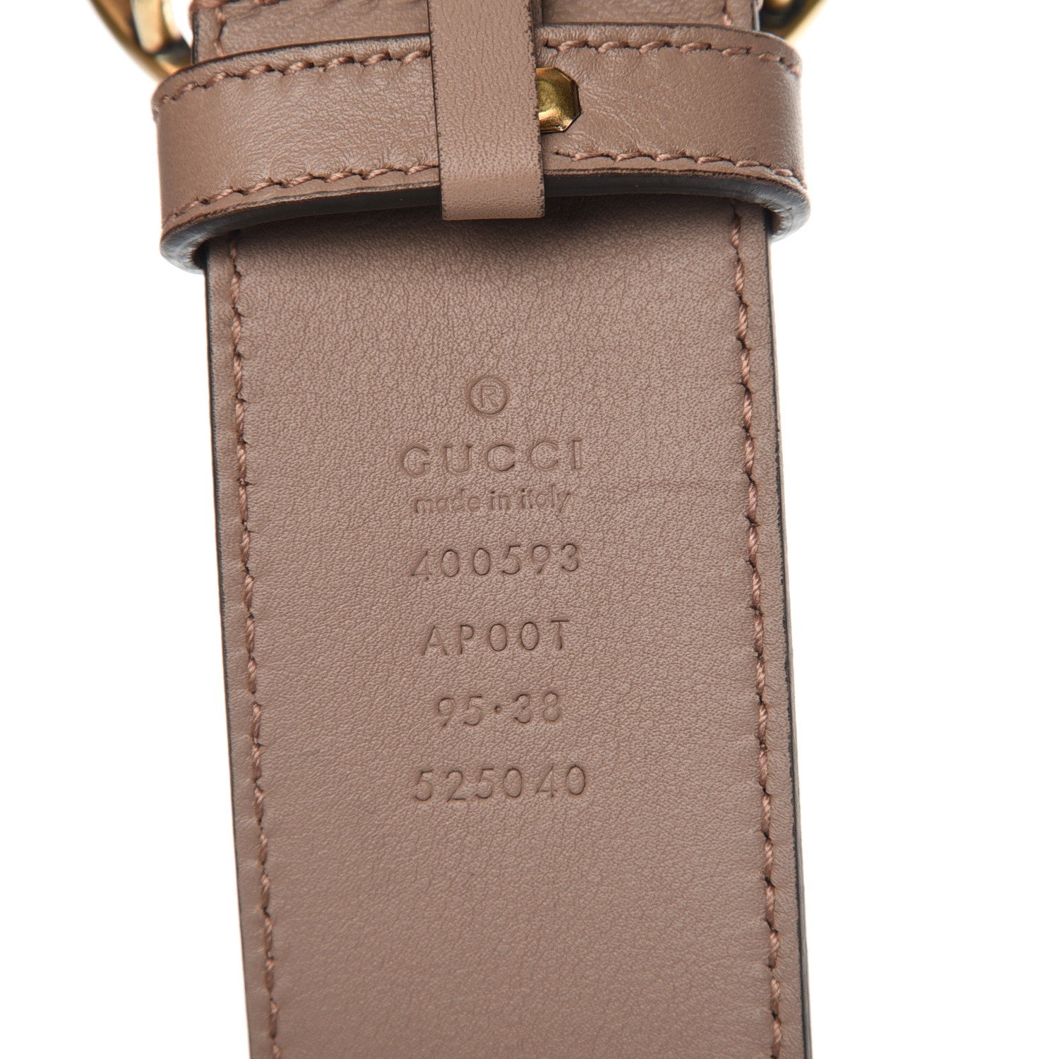 Gucci Calfskin Double G 40mm Belt 95 38 Porcelain Rose 5 of 5