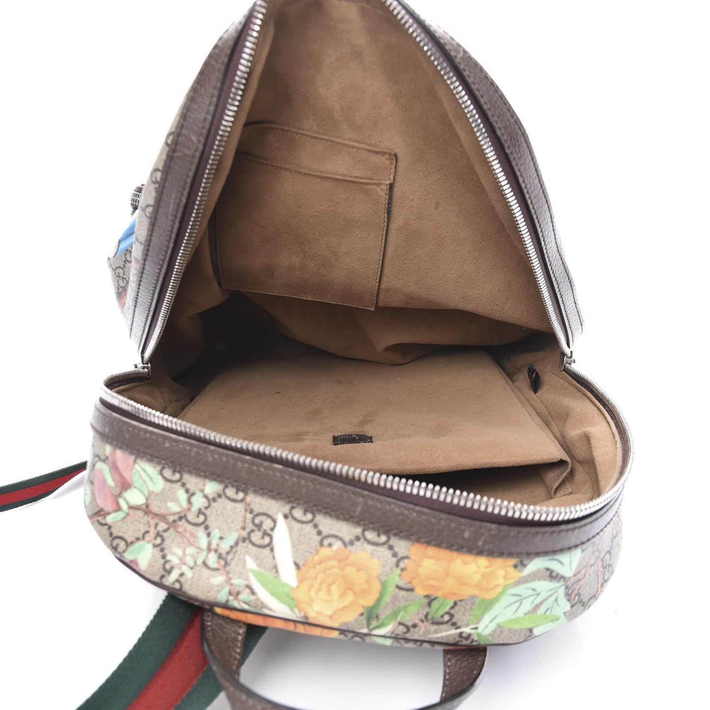 GG Supreme Monogram Tian Web Small Day Backpack Beige Multicolor New Acero
