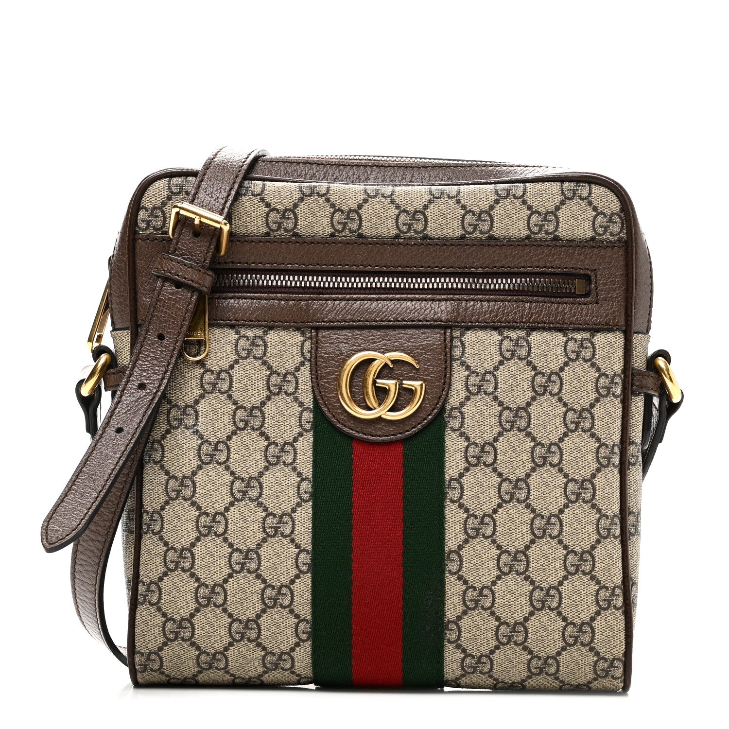 Gucci GG Supreme Monogram Web Small Ophidia Messenger Bag Brown 1 of 10