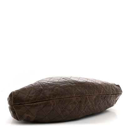 Chanel Distressed Glazed Caviar Quilted Large Elastic Tote Brown 4 of 14