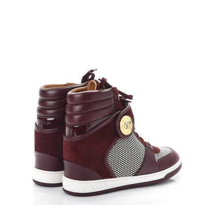Louis Vuitton Calfskin Suede Postmark Wedge Sneakers 39.5 Bordeaux 4 of 8