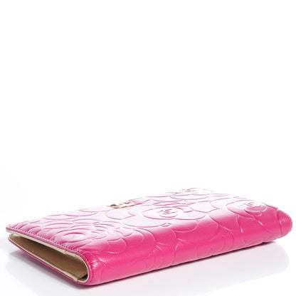 Chanel Leather Camellia Yen Wallet Fuchsia 4 of 8