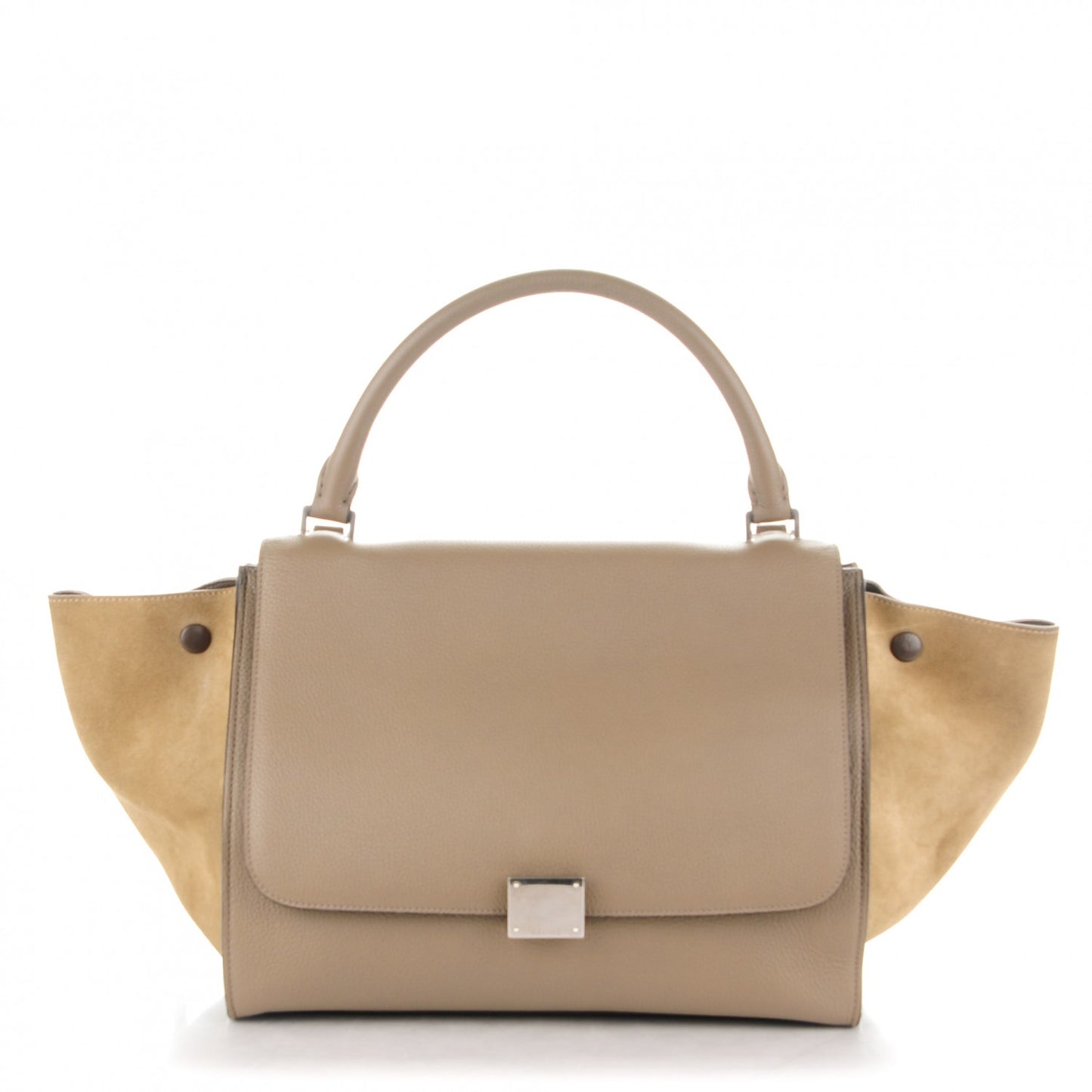 Drummed Calfskin Suede Medium Trapeze Souris