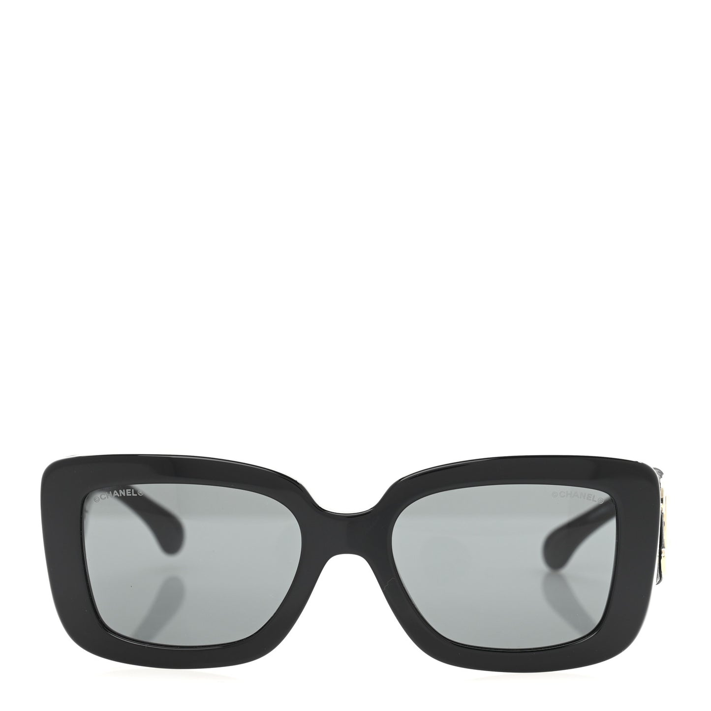 Acetate Calfskin Square Sunglasses 5473-Q Black