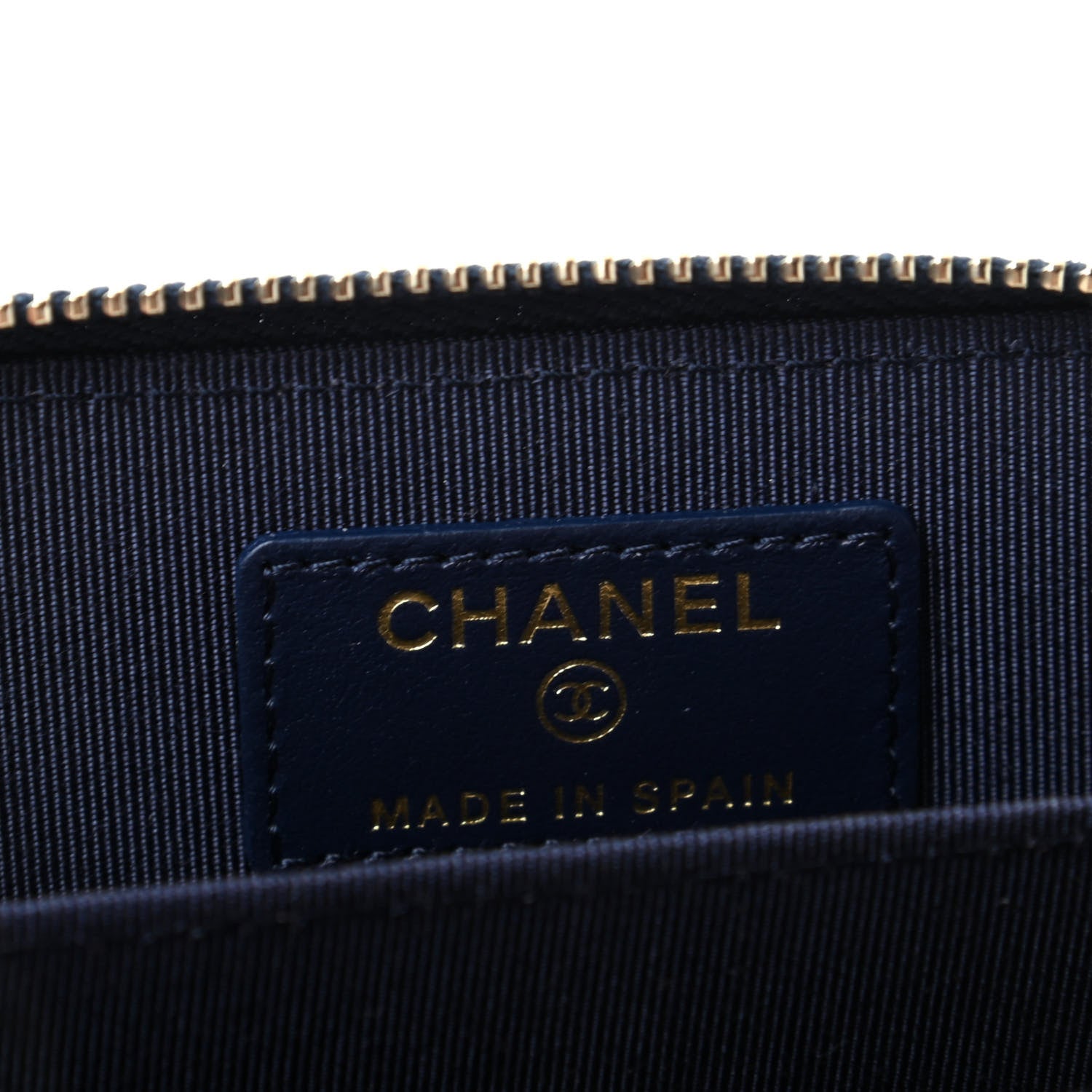 Chanel Caviar Quilted Zip Card Holder Navy 6 of 8