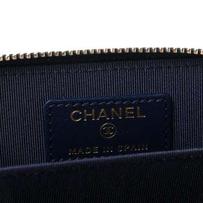 Chanel Caviar Quilted Zip Card Holder Navy 6 of 8